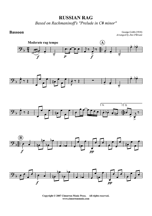 Russian Rag (Rockie's Rag) - Bassoon
