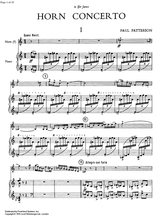 Horn Concerto - Score