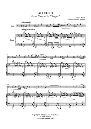 Allegro - from "Sonata in F Major" - Piano Score