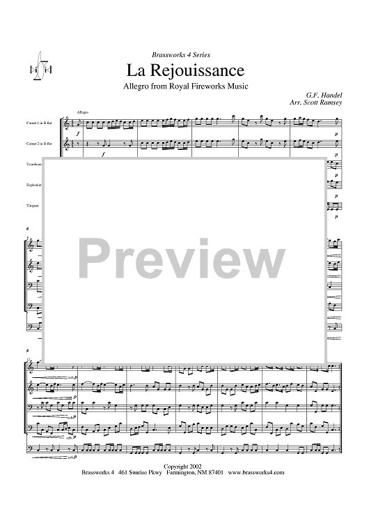 La Rejouissance - Score