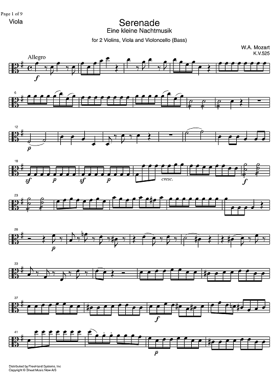 Eine Kleine Nachtmusik KV525 - Viola