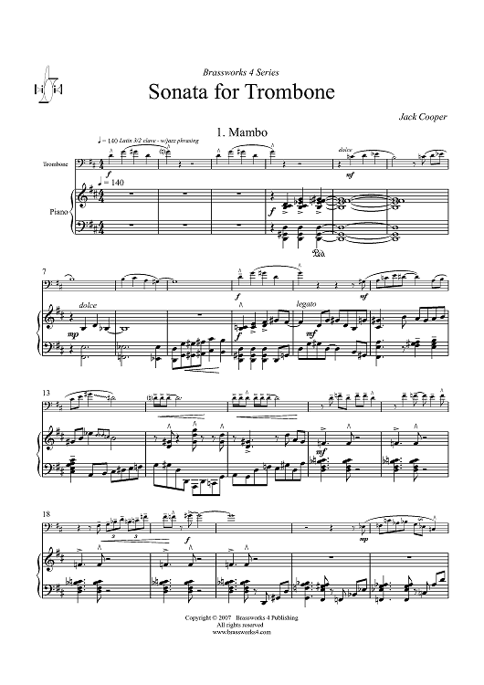 Sonata for Trombone - Piano Score