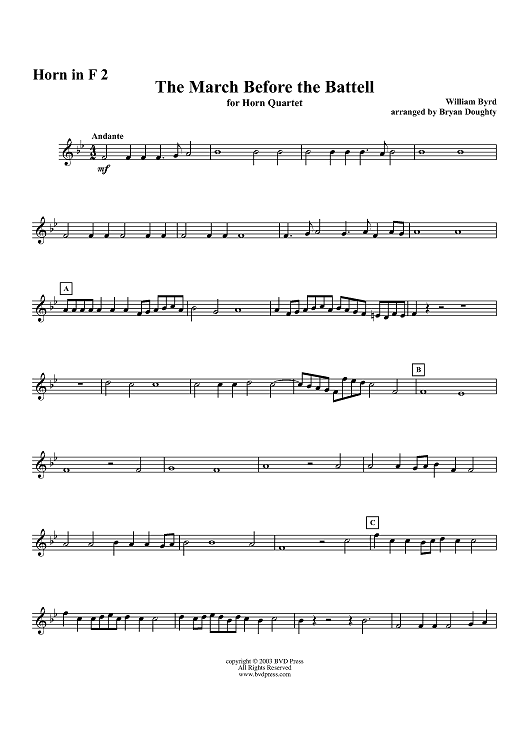 The March Before the Battell - Horn 2