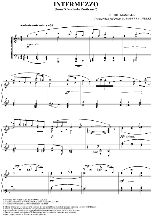 Intermezzo   (from Cavalleria Rusticana)