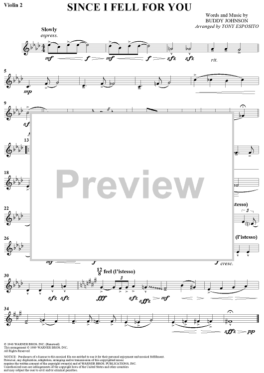 Since I Fell for You - Violin 2