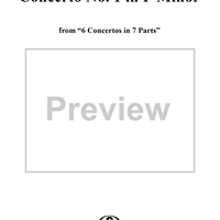 Concerto No. 1 in F Minor from "6 Concerti Grossi" - From "6 Concertos in 7 Parts" - Violin 1