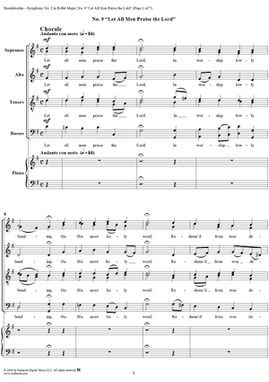 Let all men praise the Lord (Chorale), No. 9 from Symphony No. 2 in B-flat Major "Hymn of Praise", Op. 52