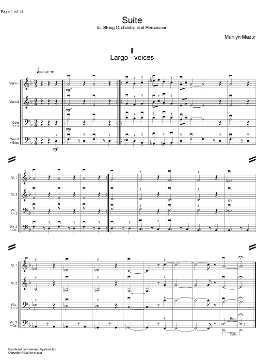 Suite for string orchestra and percussion - Full Score