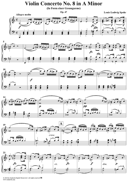 Violin Concerto No. 8 in A Minor, Op. 47 - Full Score