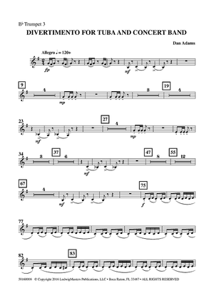 Divertimento for Tuba and Concert Band - Bb Trumpet 3