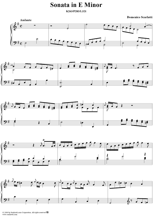 Sonata in E minor - K263/P283/L321