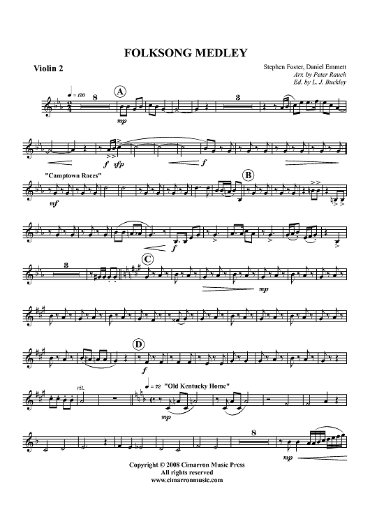 Folksong Medley - Violin 2