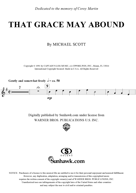 That Grace May Abound - Flute