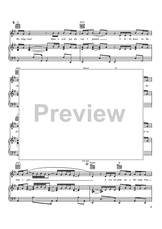 Paint Me A Birmingham" Sheet Music by Tracy Lawrence for Piano/Vocal/Chords Sheet Music Now