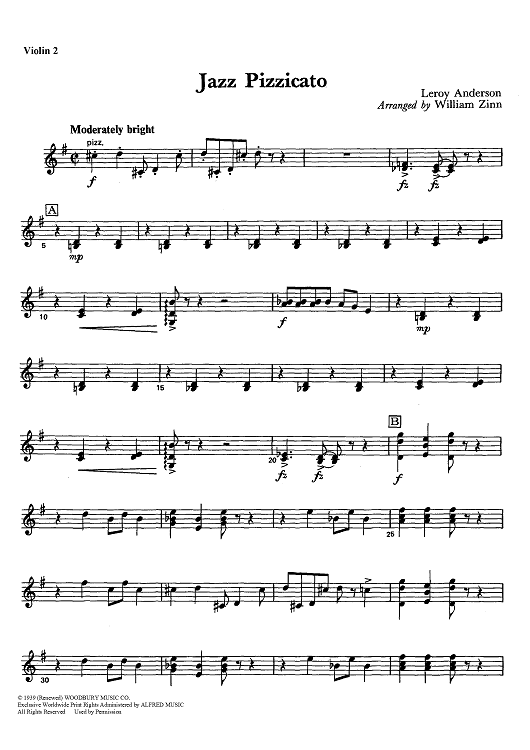 Jazz Pizzicato - Violin 2