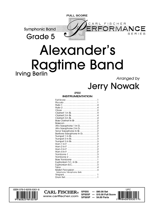 Alexander’s Ragtime Band - Score
