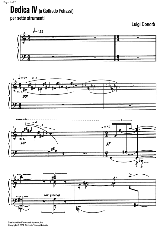 Dedica IV (a Goffredo Petrassi) - Harp