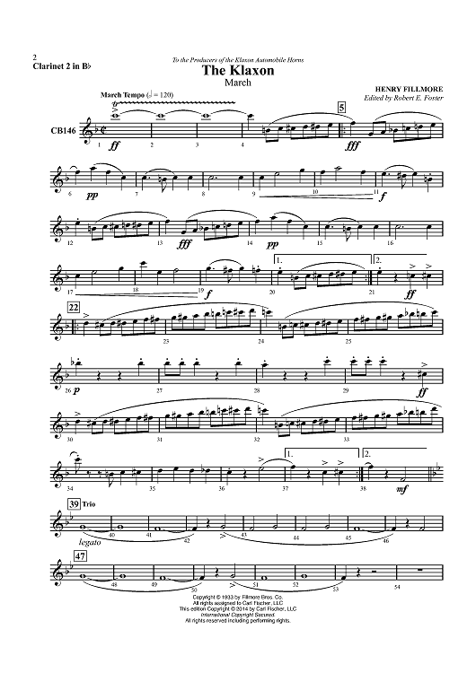 The Klaxon - Clarinet 2 in Bb