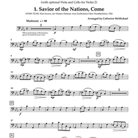 Hymns of Advent for 2 Violins and Piano - Optional Cello (for Violin 2)