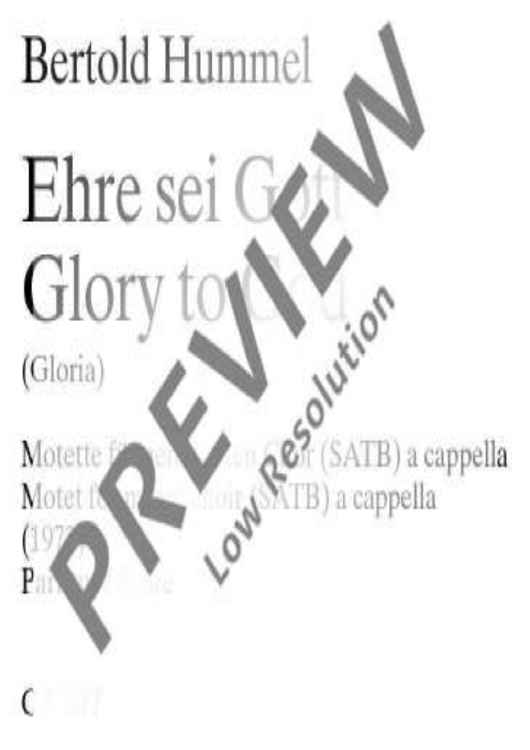 Glory to God (Gloria) - Choral Score