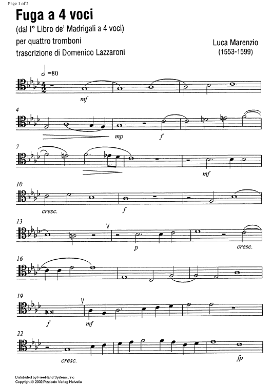 Fuga a 4 voci - Trombone 2