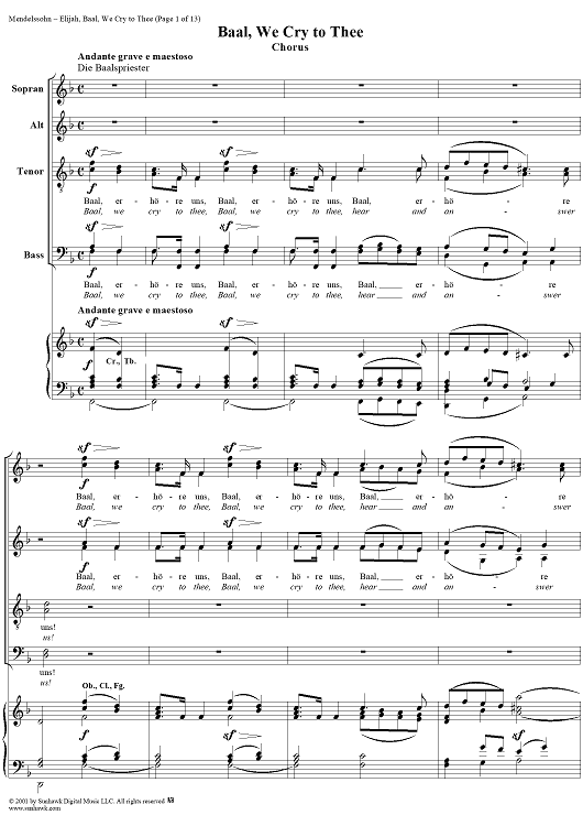 Baal, We Cry to Thee - No. 11 from "Elijah", part 1