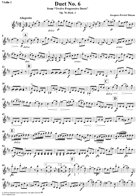 Duet No. 6 - Violin 1