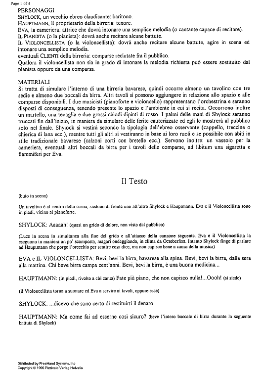 Il Birraio di Monaco - Score