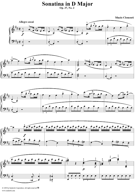 Sonatina in D major, op. 37, no. 2