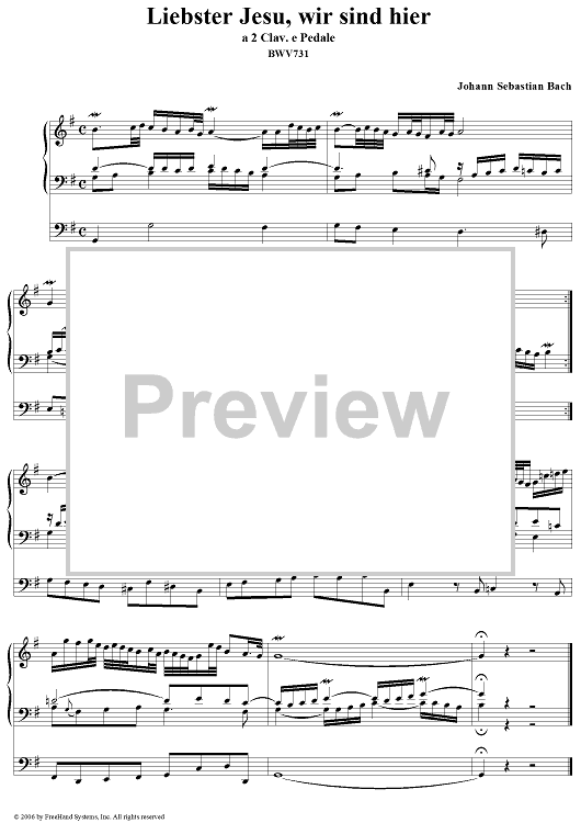 Liebster Jesu, wir sind hier, BWV731