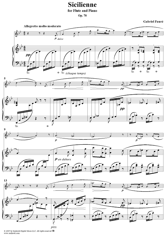 Sicilienne - Piano Score