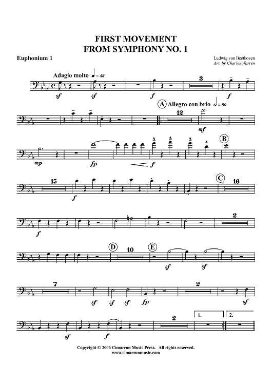 Symphony No.1 (First Movement) - Euphonium 1 BC/TC