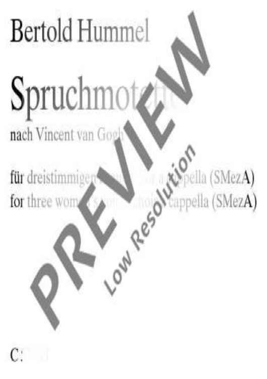 Spruchmotette - Choral Score