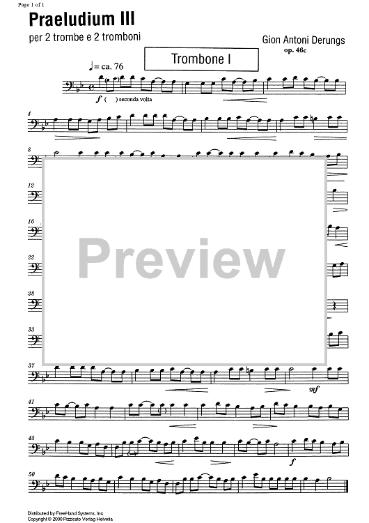 Praeludium III Op.46c - Trombone 1