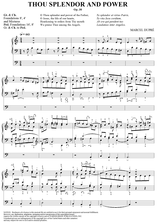 Thou Splendor and Power, from Sixteen Chorales "Le Tombeau de Titelouze", Op. 38, No. 15