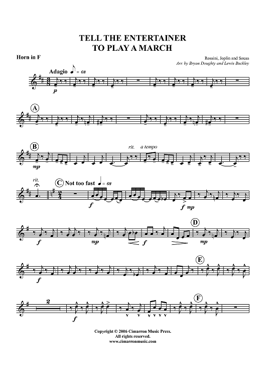 Tell the Entertainer to Play a March - Horn in F