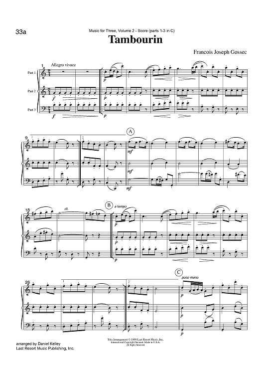 Tambourin - Score