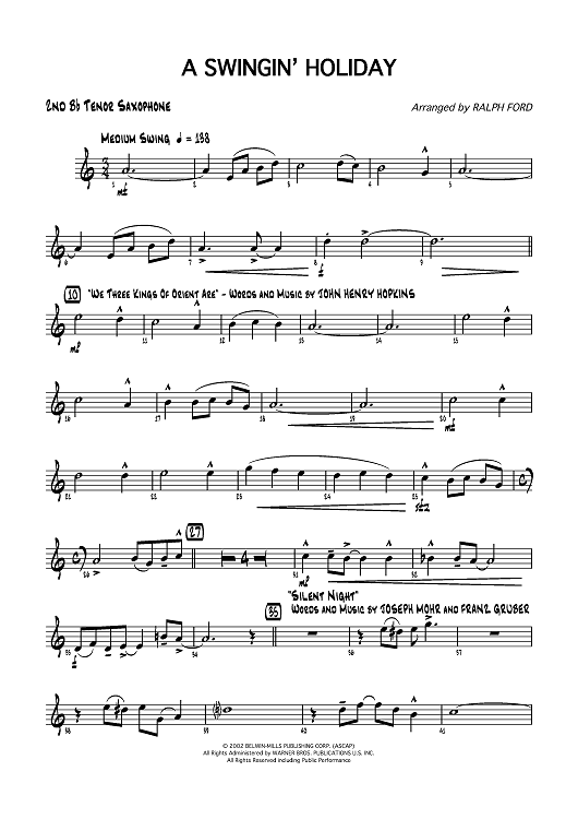 A Swingin' Holiday - B-flat Tenor Saxophone 2