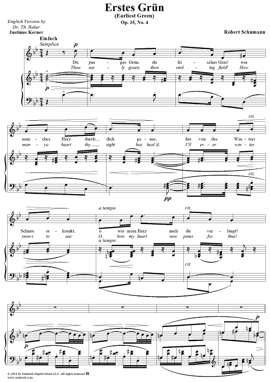 12 Gedichte, Op. 35, No. 4: Erstes Grün