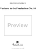 Variants to the Praeludium X for Clavier