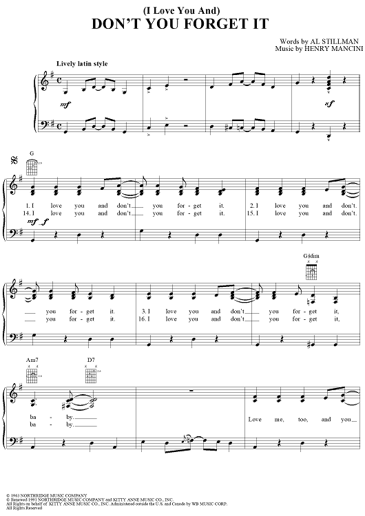 (I Love You And) Don't You Forget It