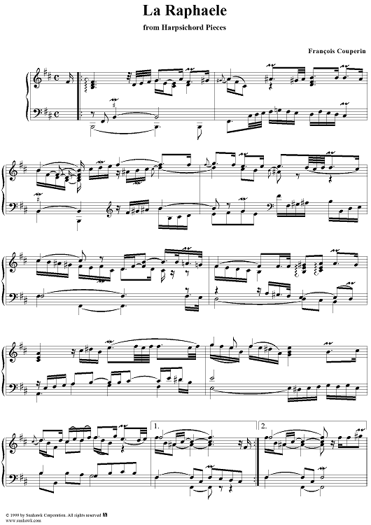 Harpsichord Pieces, Book 2, Suite 8, No.1:  La Raphaéle