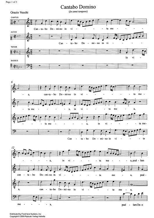 Cantabo Domino - Score