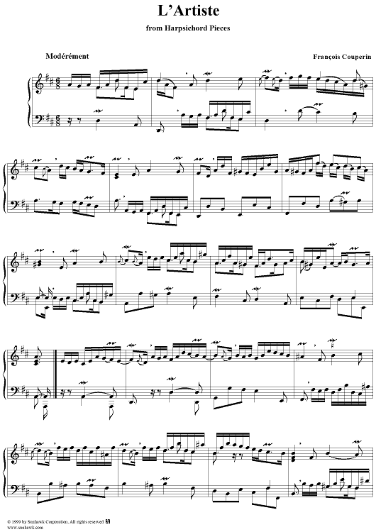 Harpsichord Pieces, Book 3, Suite 19, No. 4: L'Artiste