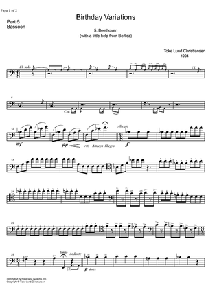 Birthday Variations Beethoven - Bassoon