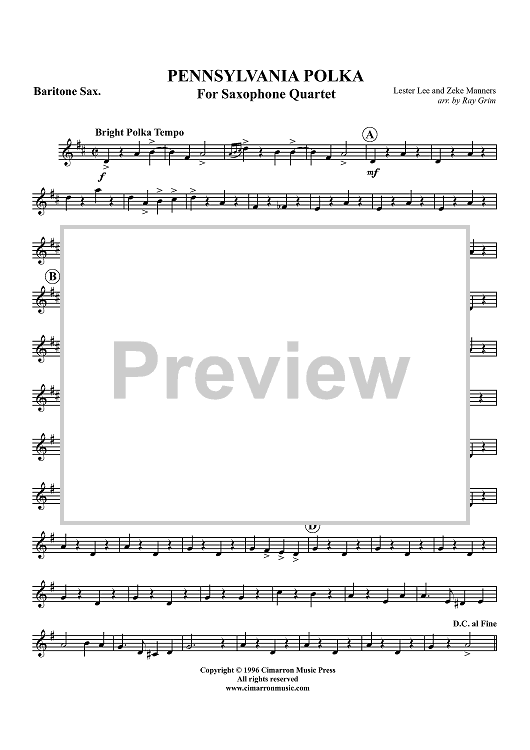 Pennsylvania Polka - Baritone Saxophone