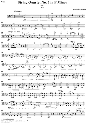 String Quartet No. 5 in F Minor, Op. 9 - Viola