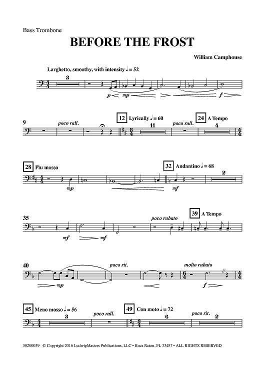 Before the Frost - Bass Trombone