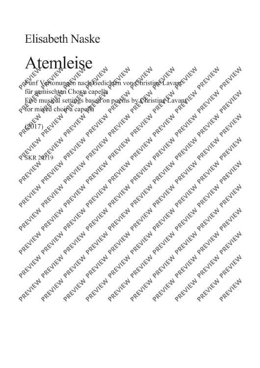 Atemleise - Choral Score