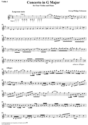 Concerto in G Major - Violin 1